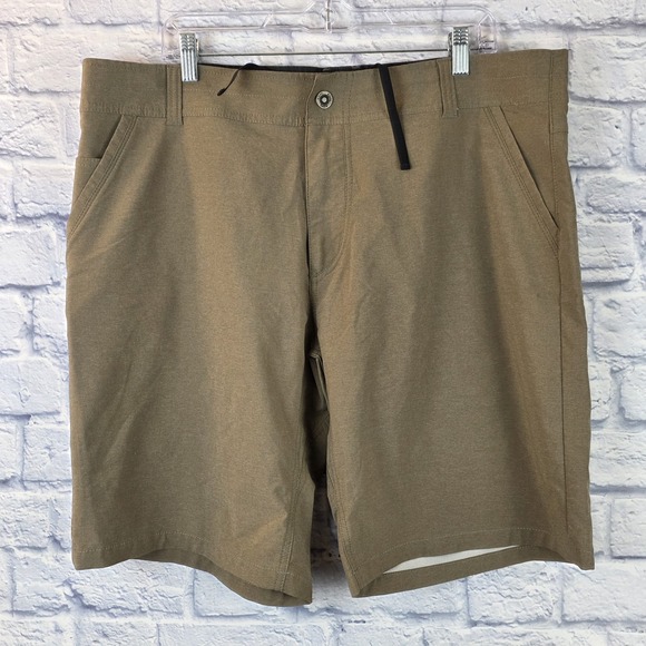 Kuhl Shift Amphibia Men Brown Khaki Drawstring Shorts Quick Dry Stretch Size 40 - Picture 2 of 9